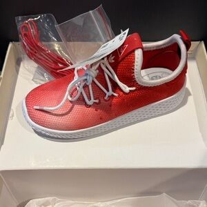 Adidas Kids Red and White Sneakers